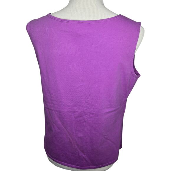 Vintage 90's Emma Tricot Purple Sunflower Tank Sleeveless Top Shirt Beaded Artsy - Picture 5 of 8